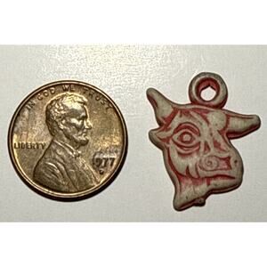 Vintage Cow Head Cracker Jack Celluloid Charm 1A